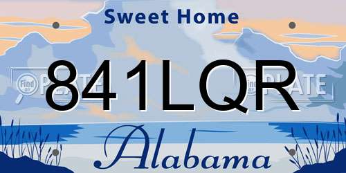 841LQR Alabama License Plate