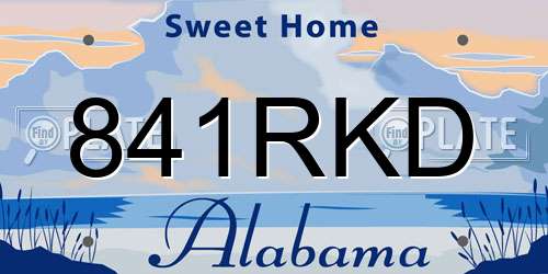 841RKD Alabama License Plate