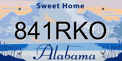 841RKO Alabama License Plate
