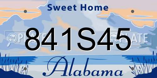 841S45 Alabama License Plate