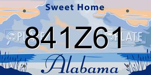 841Z61 Alabama License Plate