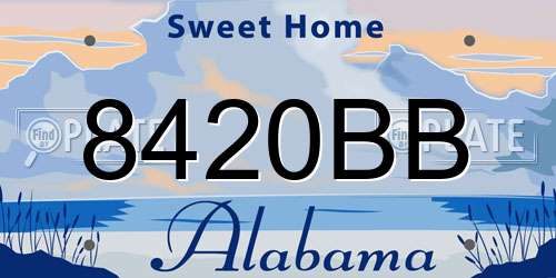 8420BB Alabama License Plate