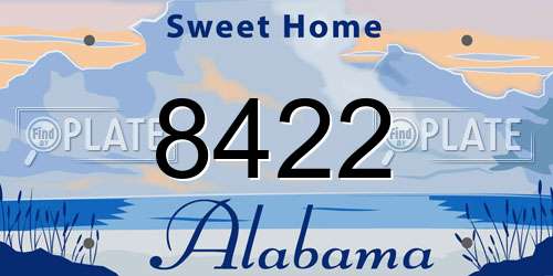 8422 Alabama License Plate