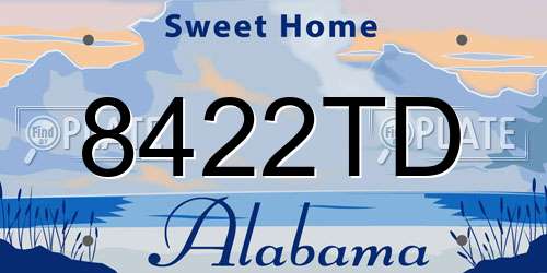 8422TD Alabama License Plate