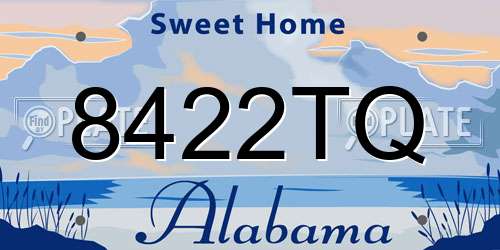 8422TQ Alabama License Plate