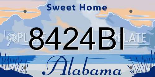 8424BI Alabama License Plate