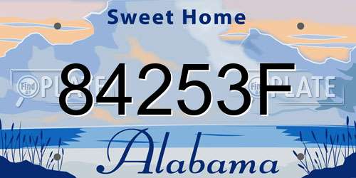 84253F Alabama License Plate