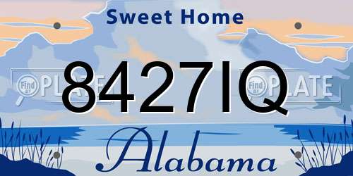 8427IQ Alabama License Plate