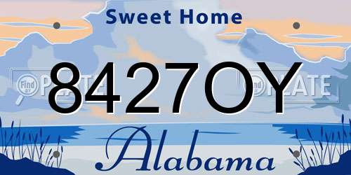 8427OY Alabama License Plate