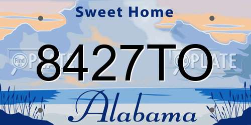 8427TO Alabama License Plate