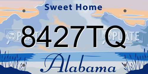 8427TQ Alabama License Plate