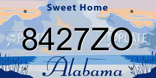 8427ZO Alabama License Plate