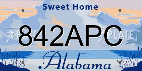 842APC Alabama License Plate