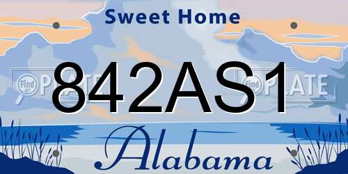 842AS1 Alabama License Plate