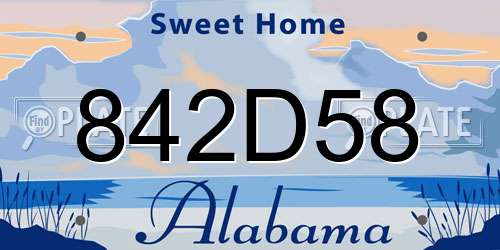 842D58 Alabama License Plate