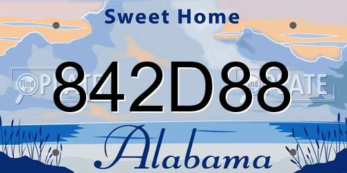 842D88 Alabama License Plate