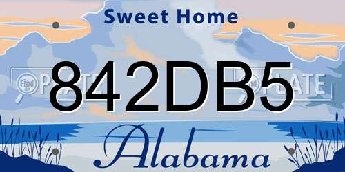 842DB5 Alabama License Plate