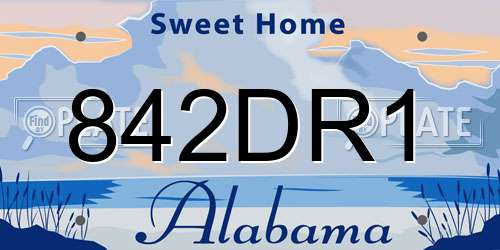 842DR1 Alabama License Plate