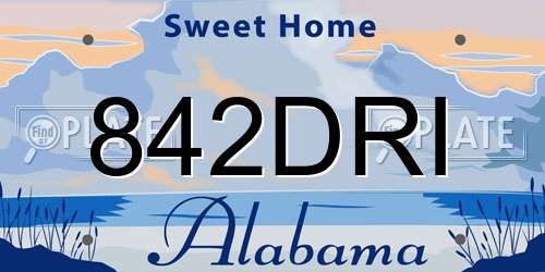 842DRI Alabama License Plate