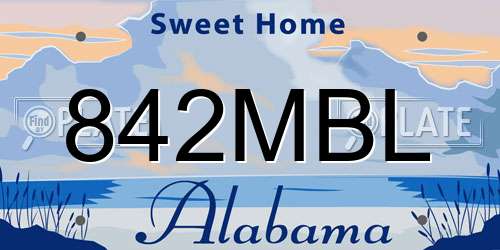 842MBL Alabama License Plate