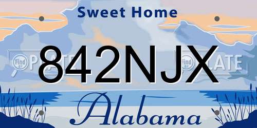 842NJX Alabama License Plate