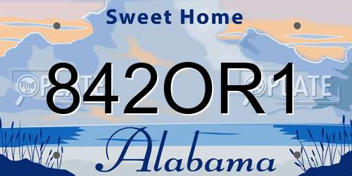 842OR1 Alabama License Plate