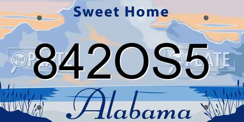 842OS5 Alabama License Plate