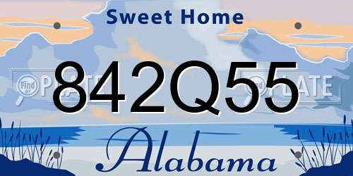 842Q55 Alabama License Plate