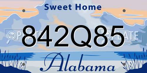 842Q85 Alabama License Plate