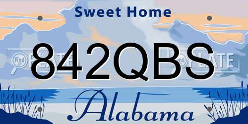 842QBS Alabama License Plate