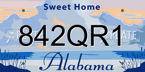 842QR1 Alabama License Plate
