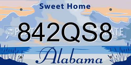 842QS8 Alabama License Plate