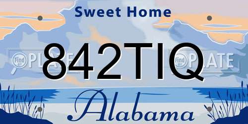 842TIQ Alabama License Plate