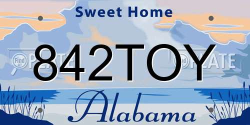 842TOY Alabama License Plate