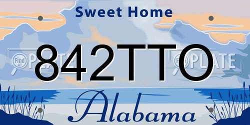 842TTO Alabama License Plate