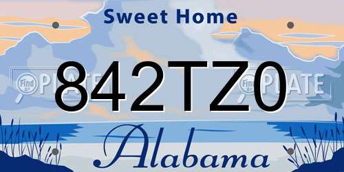 842TZ0 Alabama License Plate