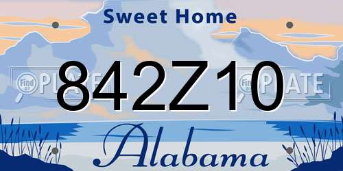 842Z10 Alabama License Plate