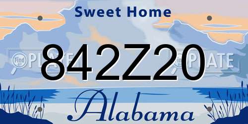 842Z20 Alabama License Plate