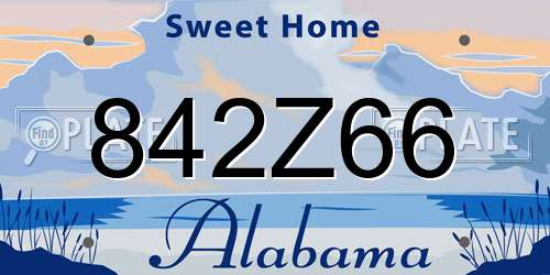 842Z66 Alabama License Plate