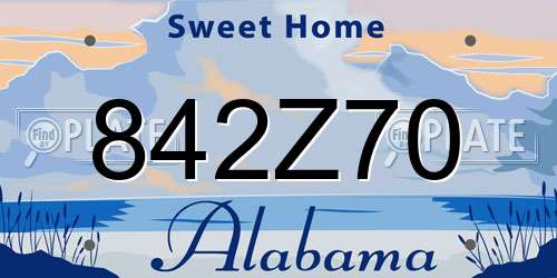 842Z70 Alabama License Plate