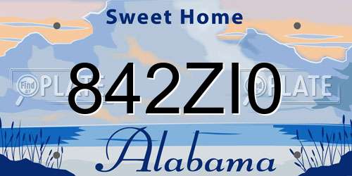 842ZI0 Alabama License Plate
