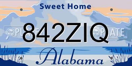 842ZIQ Alabama License Plate