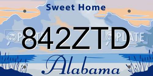 842ZTD Alabama License Plate