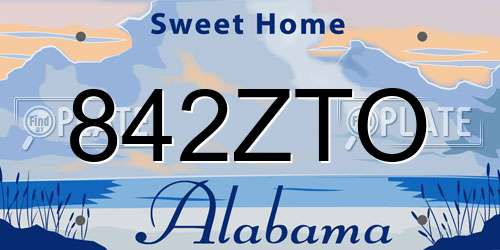 842ZTO Alabama License Plate