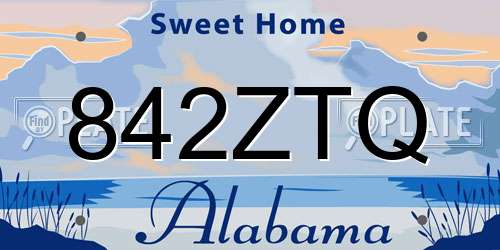 842ZTQ Alabama License Plate