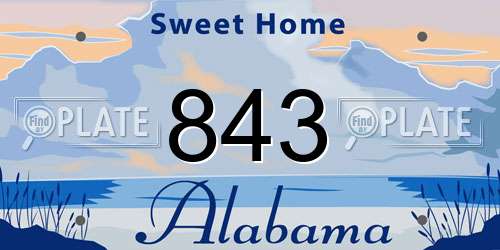 843 Alabama License Plate