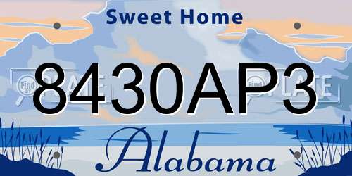 8430AP3 Alabama License Plate