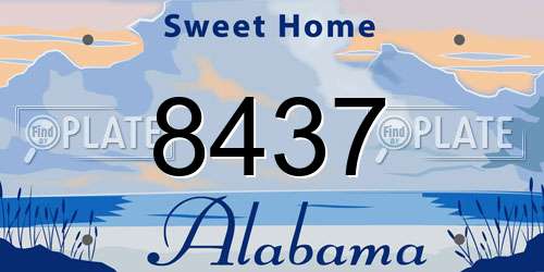 8437 Alabama License Plate