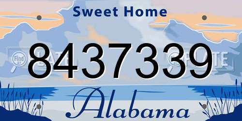 8437339 Alabama License Plate