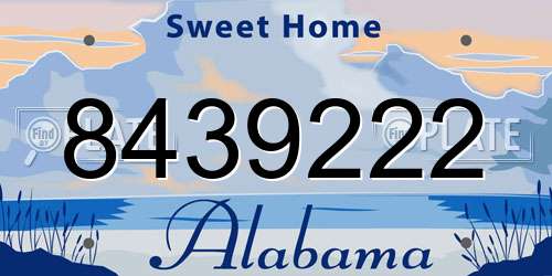 8439222 Alabama License Plate